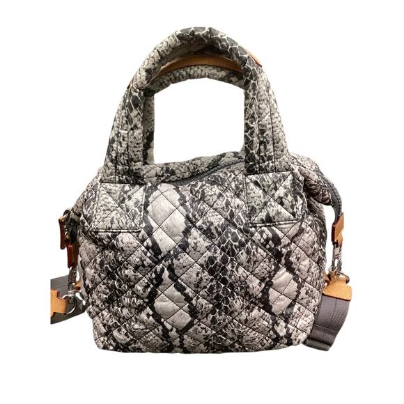 MZ Wallace Purse Women’s 1Size Nylon Snake Print Leather Trim Zipper Extra Pouch - Picture 2 of 8